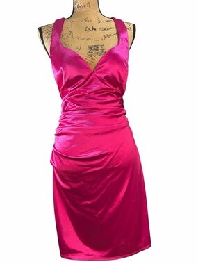 B. Darlin Vibrant Raspberry Satin Dress. NWT. Size X-Large